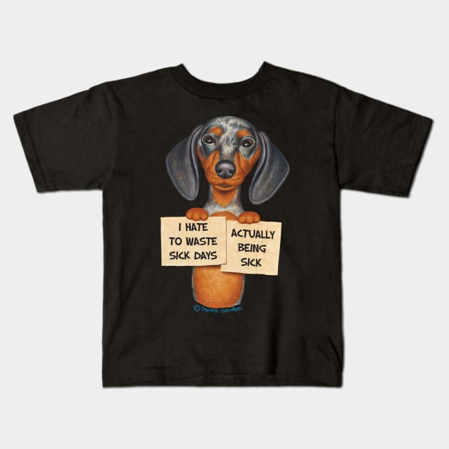 Funny cute Doxie shirt dachshund job mom dad gift Kids T-Shirt by Danny Gordon Art